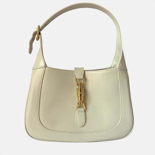Gucci Jackie 1961 Small Leather Bag White without Strap-Luxbags
