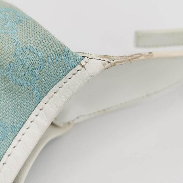 Sold Gucci Jackie Vintage Blue Nylon White Leather Shoulder Bag Medium