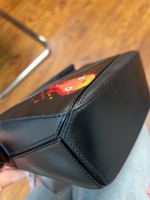 SOLD Loewe x Howl's Moving Castle Studio Ghibli Collection Puzzle Calcifer Mini Black Crossbody Bag