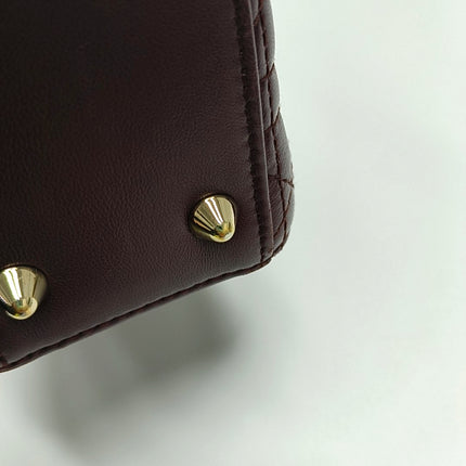 Lady Dior Small My Abcdior Purple Lambskin Cannage Leather Gold Hardware