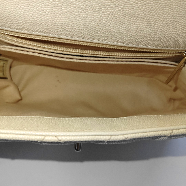Chanel Coco Handle Small Beige Caviar Leather Gold Hardware, 2017