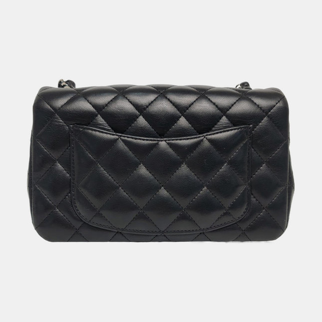Chanel Classic Flap Mini Black Lambskin Silver Hardware