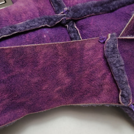 Chanel 2.55 Flap Vintage Chocolate Bar Purple Suede Crossbody Messenger Bag