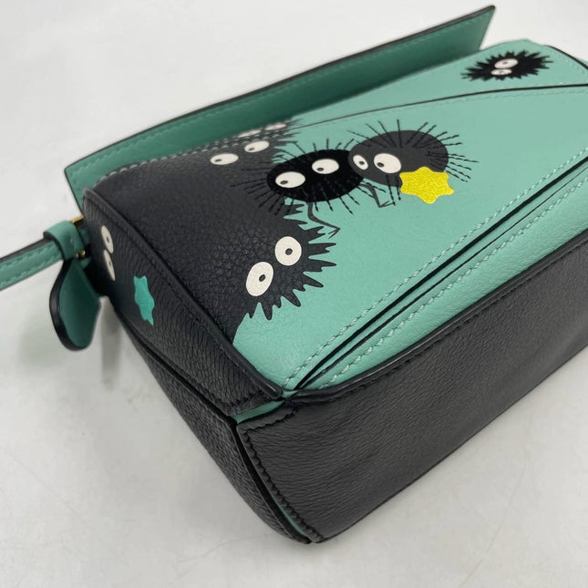 Loewe x Studio Ghibli Collection Susuwatari Mini Puzzle Green Crossbody Bag