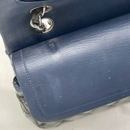 Chanel Classic Flap Medium Dark Green Patent Leather Silver Hardware, 2014-2015