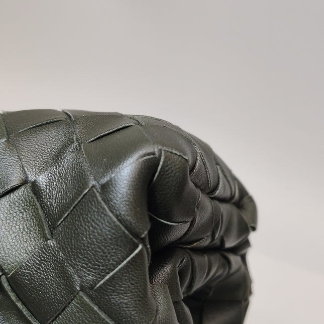 Bottega Veneta Pouch Large Intrecciato Dark Olive Green Calfskin Leather