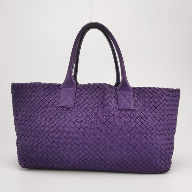 Bottega Veneta Cabat Large Intreccio Leather Tote Bag Purple with Pouch 40cm
