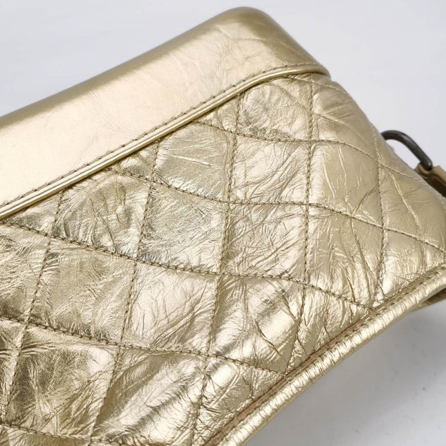Chanel Gabrielle Hobo 2019 Gold Leather Small Crossbody Bag