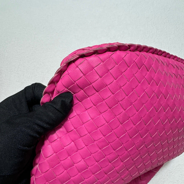 Bottega Veneta Veneta Hobo Medium Fuchsia Intrecciato Leather Bag 40cm