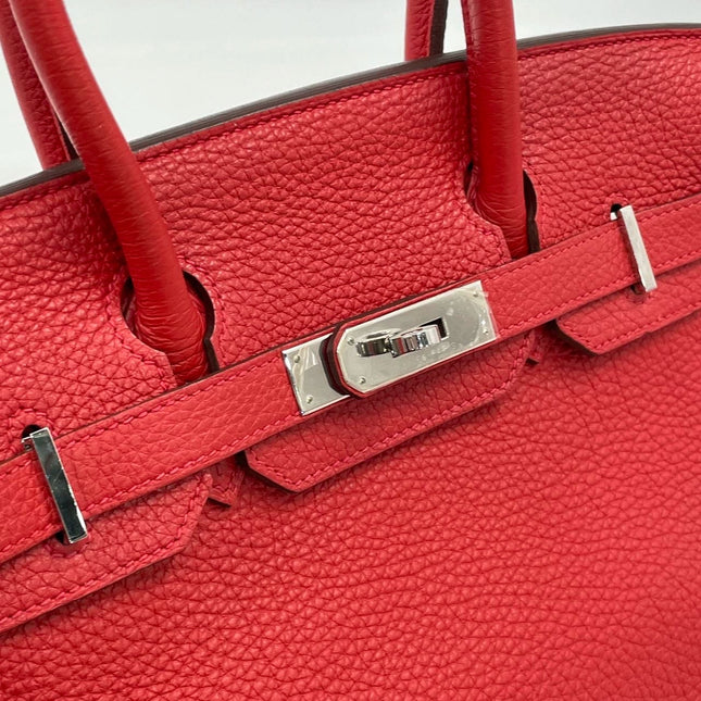 Hermes Birkin 30 Red Togo Leather Palladium Hardware 2012