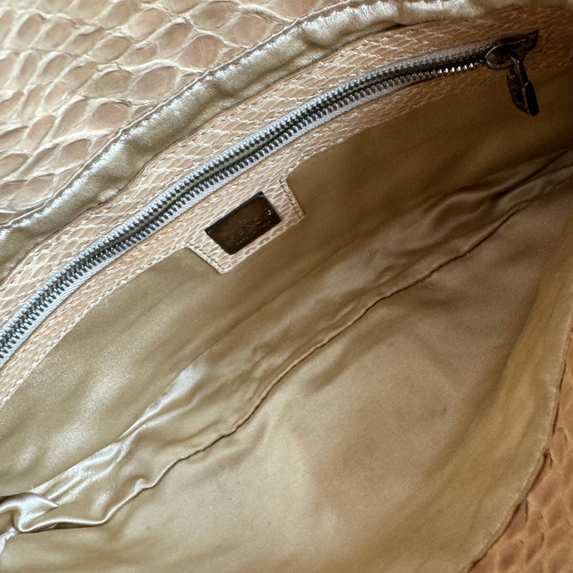 Fendi Baguette Vintage Rare Collectible Gold Sequins and Python leather
