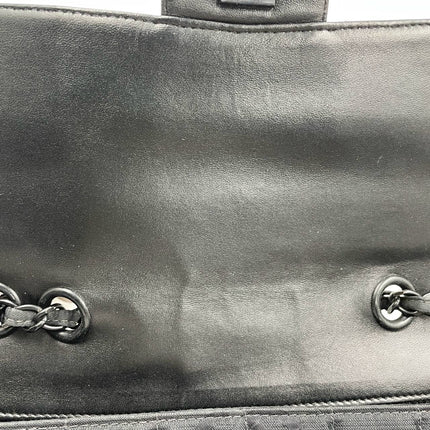 Sold Chanel So Black Canvas Classic Flap 2002 Ice Cube Chocolate Bar Shoulder Bag Black Hardware