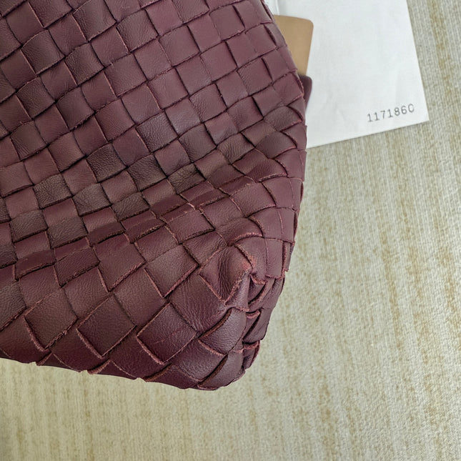 Bottega Veneta Maxi Convertible Tote Bag Wine Burgundy Leather Gold Hardware 50cm