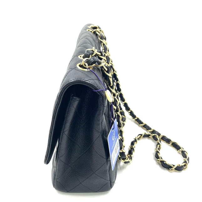 Chanel Classic Flap Jumbo 2009 Black Caviar Leather Single Flap Gold Hardware