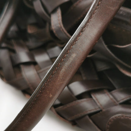 Loewe Amazona 44 in Brown Intrecciato Woven Calfskin Leather Travel Bag