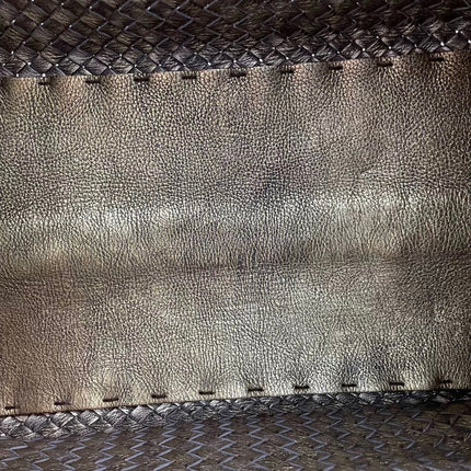 Bottega Veneta Cabat Large Intreccio Deerskin Leather Tote Bag Gold