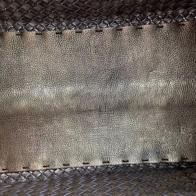 Bottega Veneta Cabat Large Intreccio Deerskin Leather Tote Bag Gold