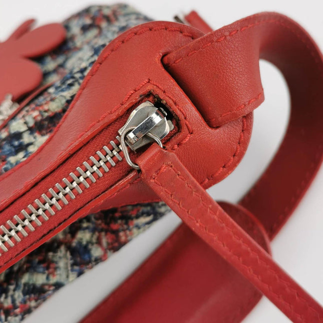 Chanel Tweed with Red Clover Charm Shoulder Bag