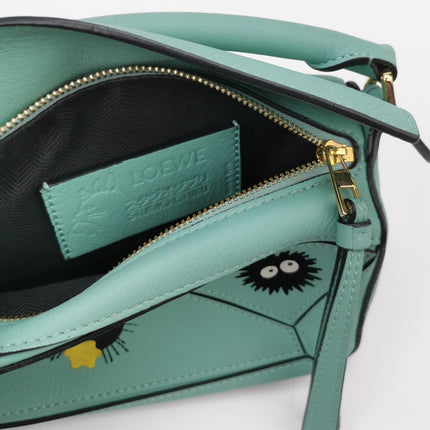Loewe x Studio Ghibli Collection Susuwatari Mini Puzzle Green Crossbody Bag