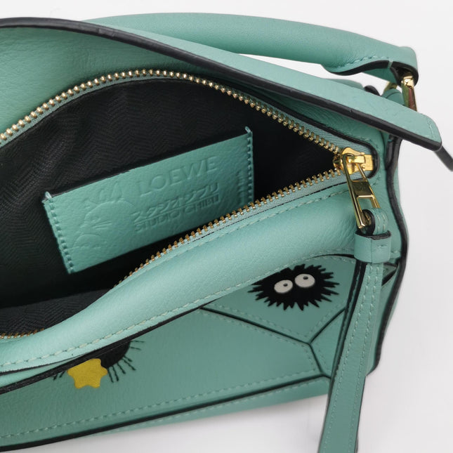 Loewe x Studio Ghibli Collection Susuwatari Mini Puzzle Green Crossbody Bag