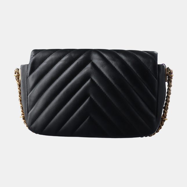 Chanel Classic Flap Mini Chevron Quilted Chain Around Mini Rectangular Flap Black, 2018
