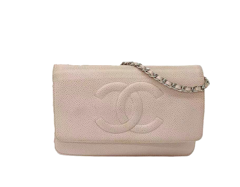 Sold Chanel Wallet on Chain WOC Double CC Pink Caviar Leather-Luxbags