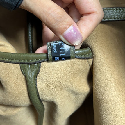 Gucci Softbit Maxi Shoulder Bag Olive Green Calfskin Leather 2024