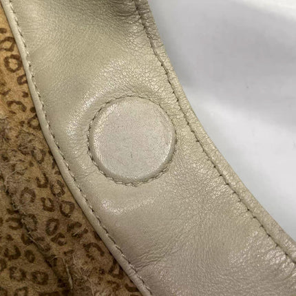 Cartier Panthere Hobo Shoulder Bag Cream White Leather Gold Hardware