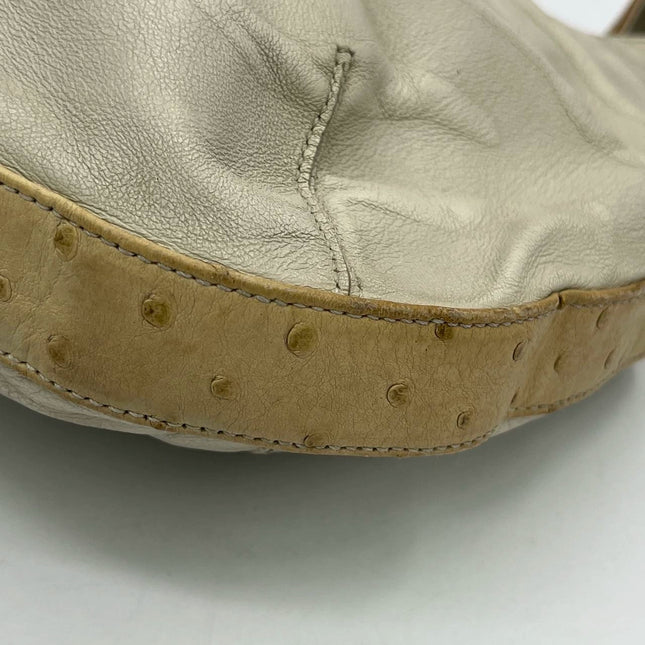 Cartier Panthere Hobo Shoulder Bag Cream White Leather Gold Hardware