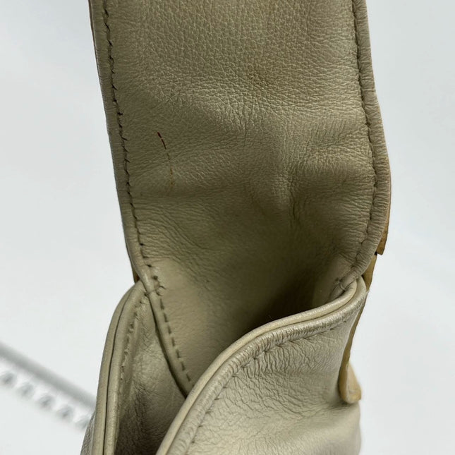 Cartier Panthere Hobo Shoulder Bag Cream White Leather Gold Hardware