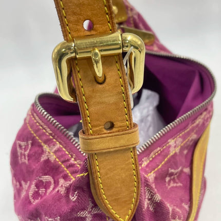 Louis Vuitton Monogram Pink Denim Baggy PM Shoulder Bag