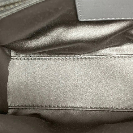 Lady Dior Mini Grey Silk with Crystals Silver Hardware