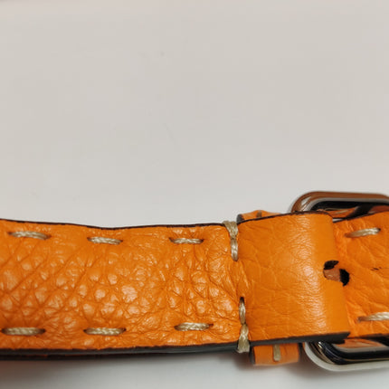 Fendi Peekaboo ISeeU Sellier Orange / White Interlace Leather Medium Top Handle Bag