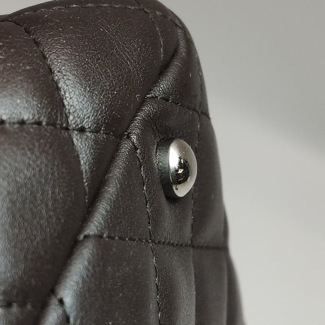 Chanel Cambon Medium Shoulder Bag Chocolate Brown Calfskin Leather Double Strap