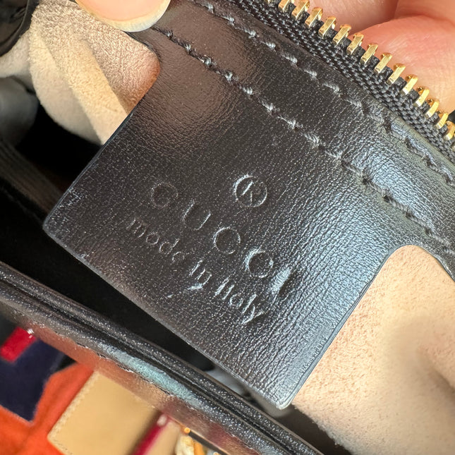 Gucci Jackie 1961 Black Leather Bag Small Piston Lock
