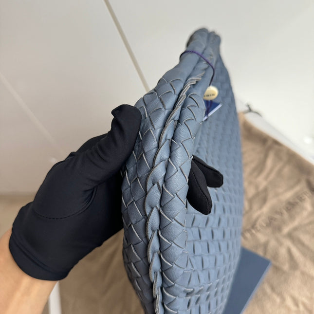 Sold Bottega Veneta Hobo Bag Lambskin leather Greyish Misty Blue Medium 40cm