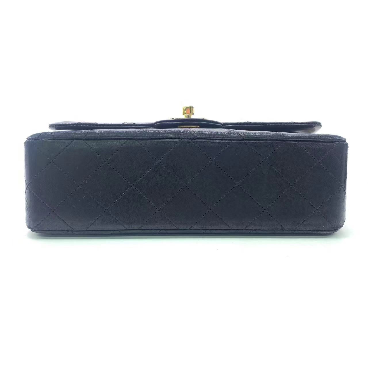 Chanel Small Square Flap Leather Vintage Gold CC Tassel Black Crossbody  Handbag | eBay