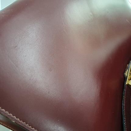 Hermes Kelly 32 Sellier Burgundy Box Leather Gold HW 1987