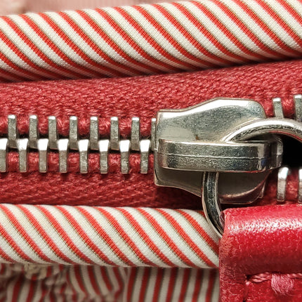 Chanel Bubble Chain Striped Quilted Flap Bag Red/White Tote