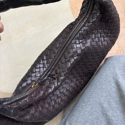 Bottega Veneta Veneta Hobo Dark Chocolate Brown Intreciatto Leather Bag Large 47cm