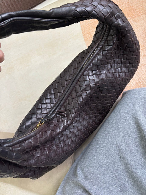 Bottega Veneta Veneta Hobo Dark Chocolate Brown Intreciatto Leather Bag Large 47cm