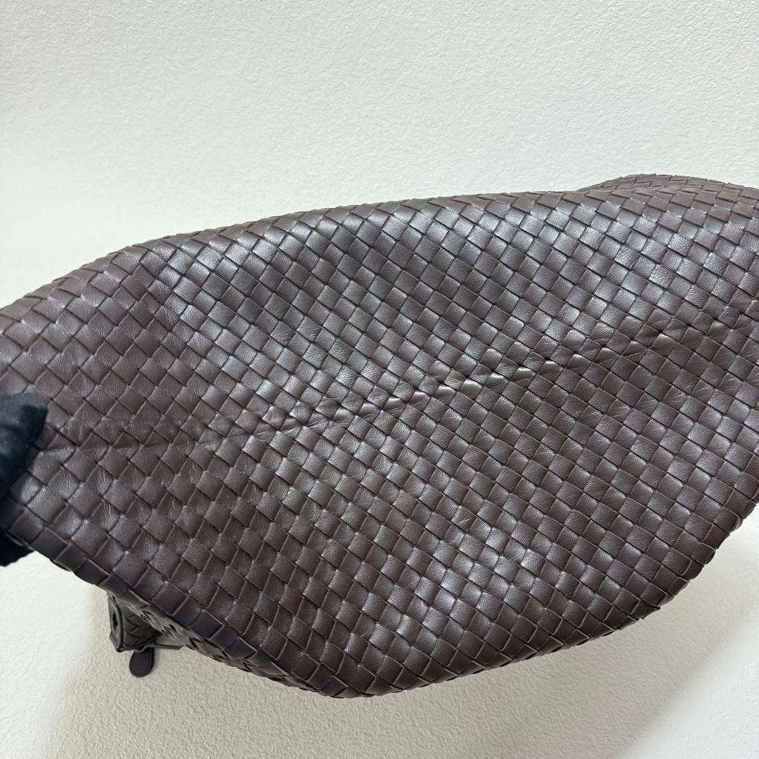 Sold Bottega Veneta Maxi Convertible Tote Bag Dark Chocolate Brown Leather Two-way Carry 50cm