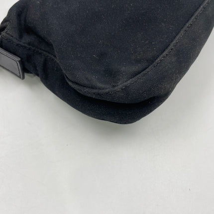 FENDI Baguette Vintage Black Cloth Silver Hardware