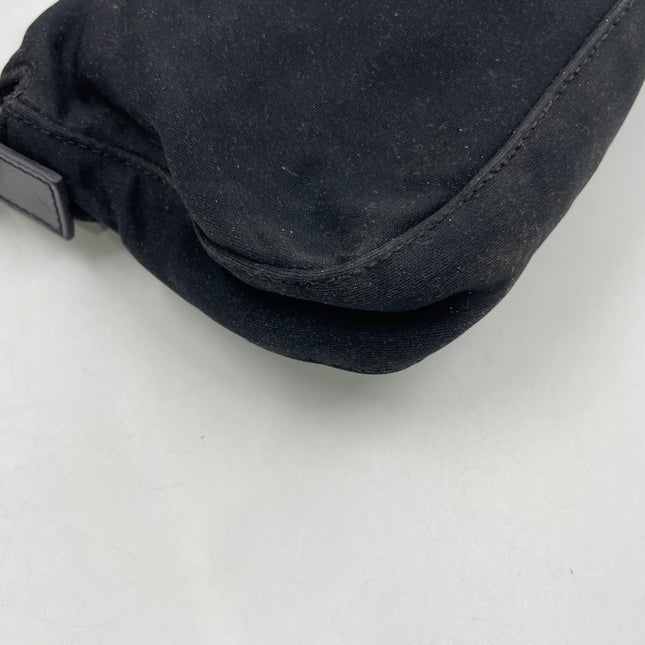 FENDI Baguette Vintage Black Cloth Silver Hardware