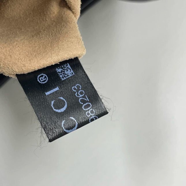 Gucci Jackie 1961 Black Leather Bag Small Piston Lock With Strap