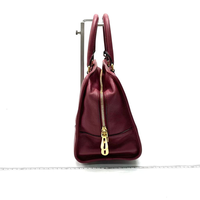 Loewe Amazona 36 Medium Burgundy Leather Dragon Lock Gold-tone Hardware