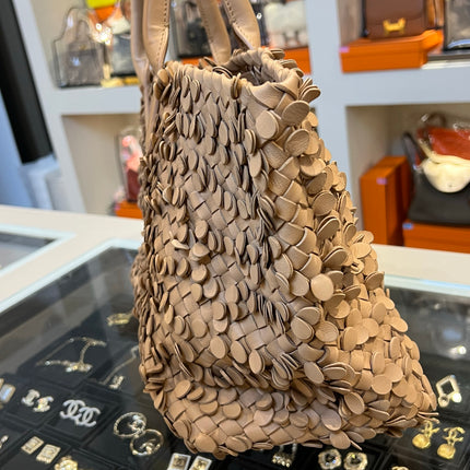 Bottega Veneta Cabat Limited Tan Poussin Paillettes Tote Beige