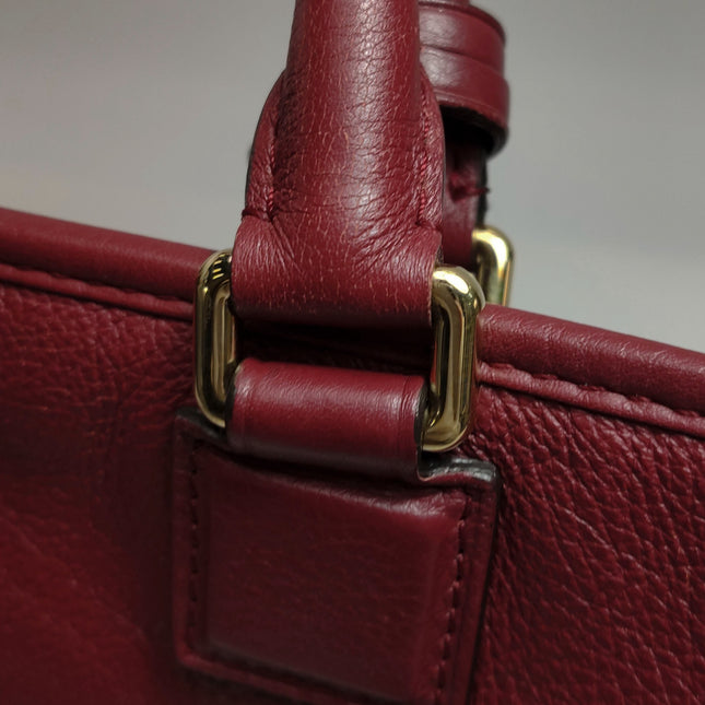 Loewe Amazona 36 Medium Burgundy Leather Dragon Lock Gold-tone Hardware