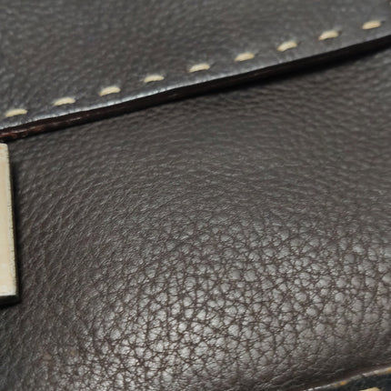 Fendi Baguette Selleria Calfskin Leather Brown Shoulder Bag