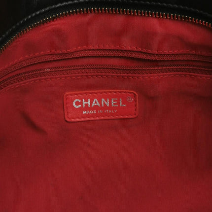 Chanel Gabrielle Large Tote Black Crumbled Calfskin Leather Silver Hardware